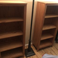 Solid Pine Wooden Bookshelves (pair)