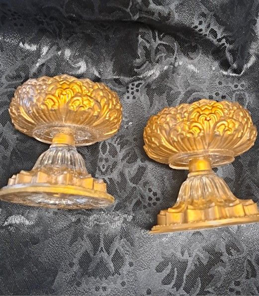 Golden And Clear Candle Holder