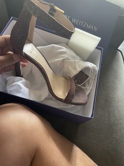 Stuart Weitzman Mid Heel Sandals Bronze