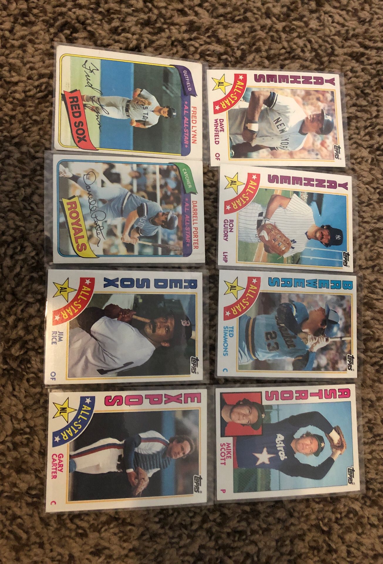 8 Baseball Cards from the 80s