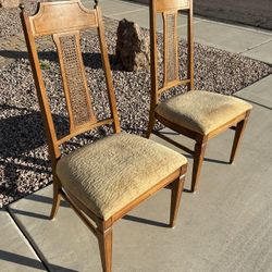 Vintage Cane Back Champion Style Golden Sitting Room Chairs!