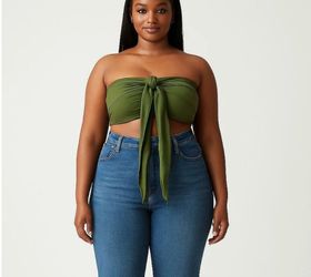 Olive Green Strapless Top NEW