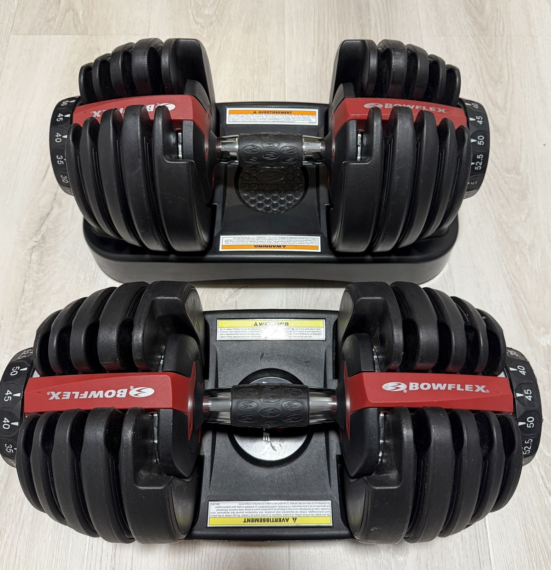 Bowflex Selectable Dumbbells 52.5lbs Each. *Like new*
