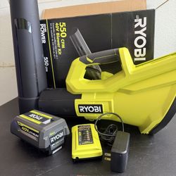 40V 120 MPH 550 CFM Cordless Battery Leaf Blower With 4.0 Ah Battery and Charger