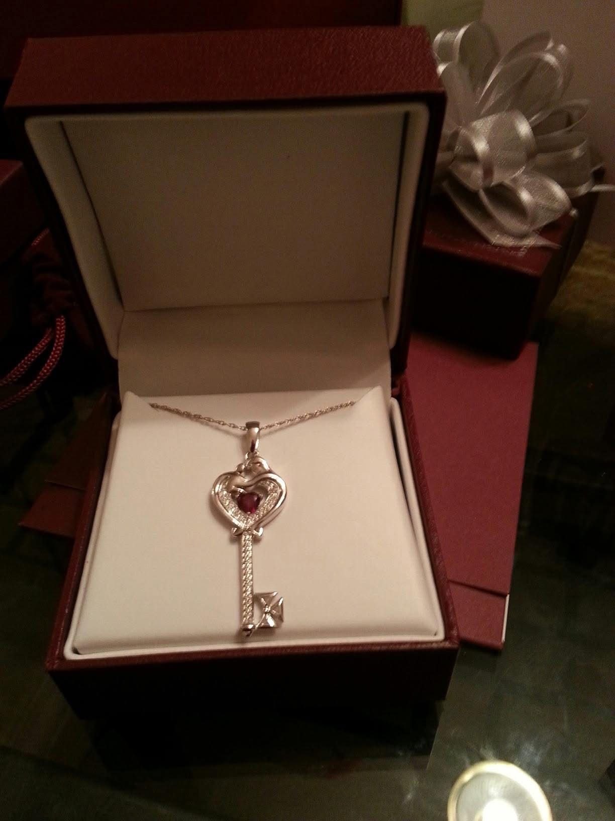 $60 Ruby Key Heart Pendant