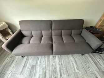 Dark Gray Fabric Convertible Futon Sofa