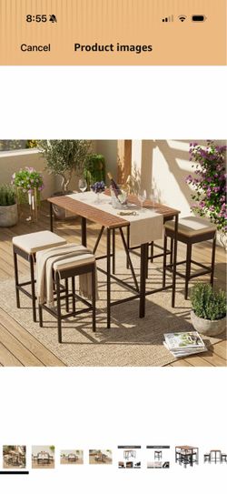 Outdoor Bar Table and Stool Set