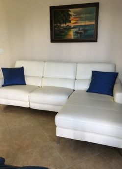 White leather couch