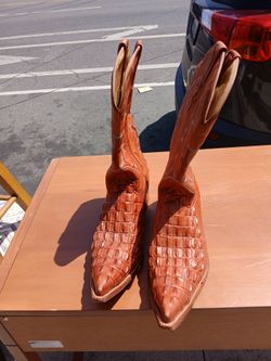 Los Altos Cognac Caiman Tail J-Toe Boot