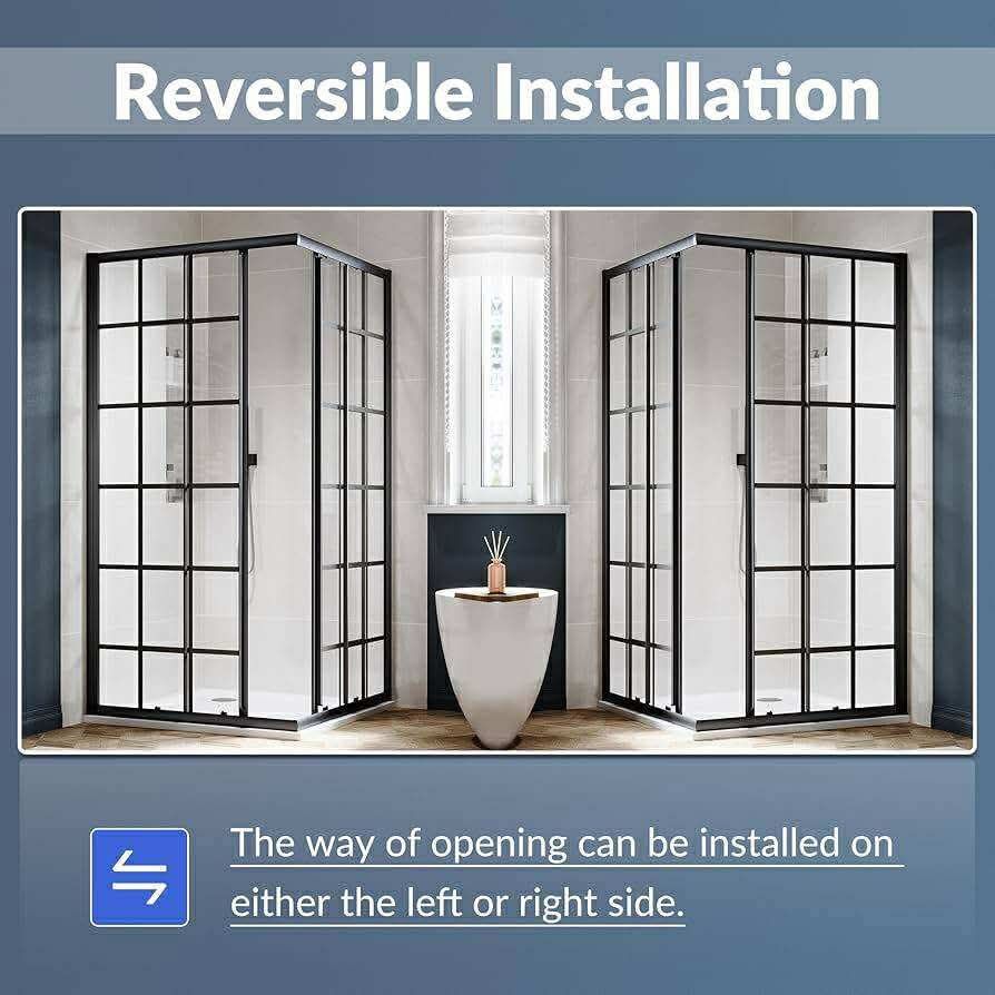 SUNNY SHOWER Double Sliding Shower Door with 1/4 in. Clear Tempered Glass Corner Shower Enclosure 34 in.D x 34 in. W x 72 in.