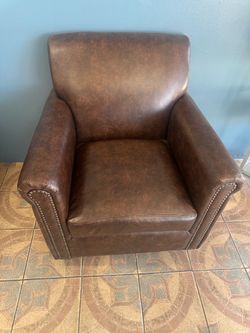 Brown leather couch