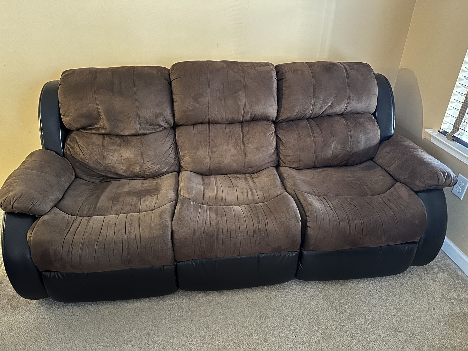 Brown Reclining Sofa Set 3-seater & Loveseat