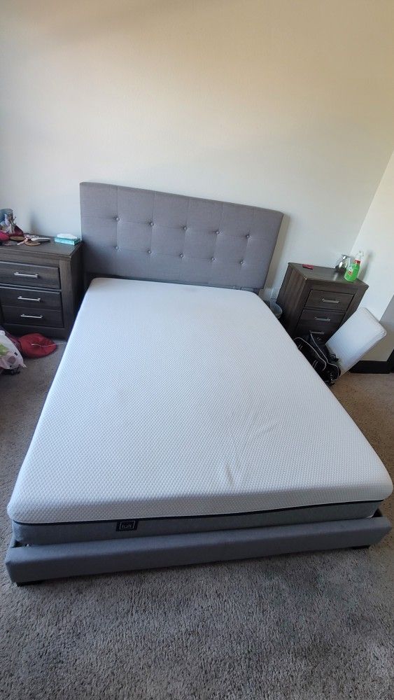 LULL premium foam mattress Queen size mattress, box spring, headboard like BRAND NEW