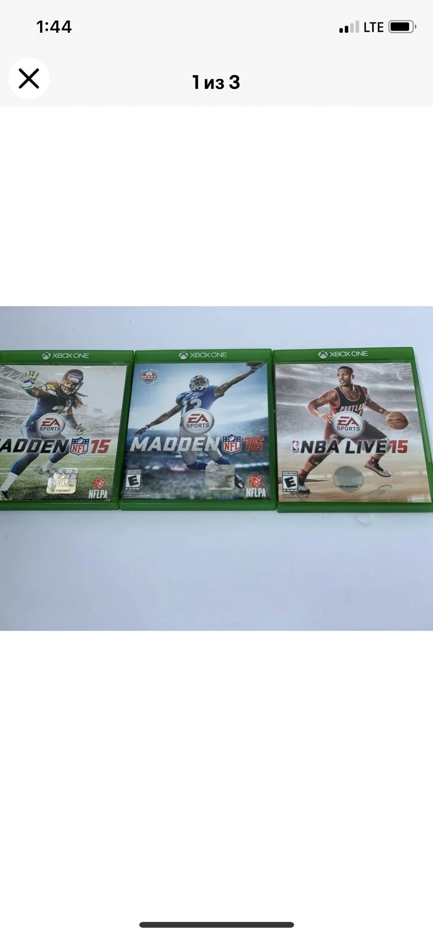 Microsoft Xbox One GAME Lot of 3 MADDEN 15 16 NBA LIVE 15