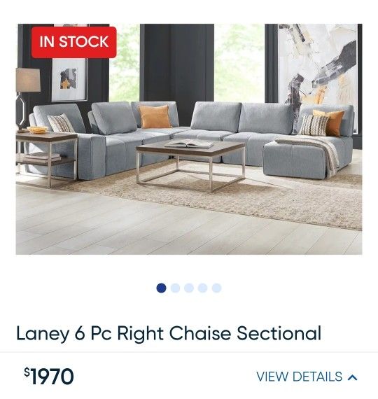 Laney Gray Chaise sectional couch