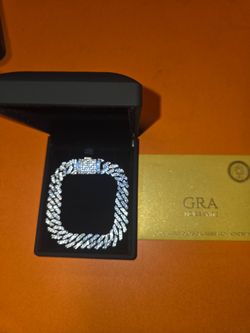 Vvs1 SILVER MOISSANITE CUBAN LINK BRACELET