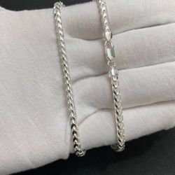 Solid Sterling Silver 4mm 24" Franco Chain