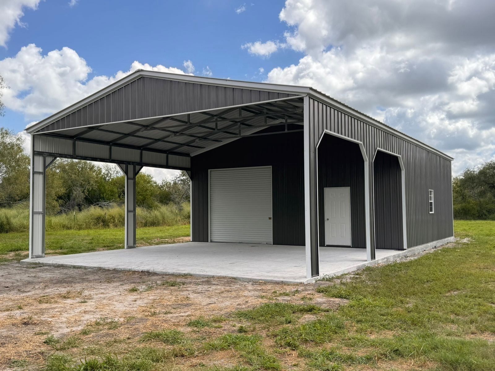 30x55x12 Metal Combo Unit β Storage + Carport