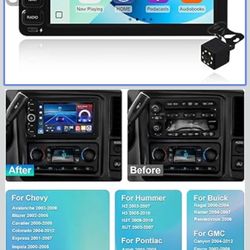 Brand New 7”Touchscreen Wired/Wireless Double Din Car Stereo  W/CarPlay/android/Mirror Backup Camera Included See Last 2 Pics For List
