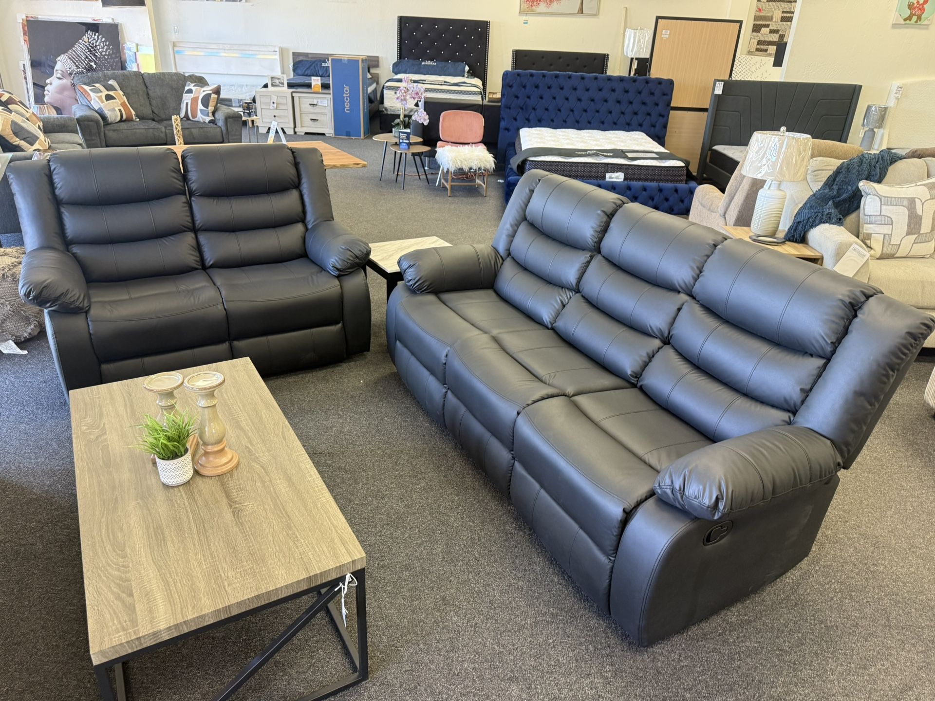 Black Reclining Sofa And Loveseat 