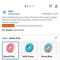 Grand Line Donut Inflatable Collar for Dogs and Cats, Soft Recovery Dog Cone After Surgery, Protective Pet Neck Cone for ((( Large ))) Dogs
