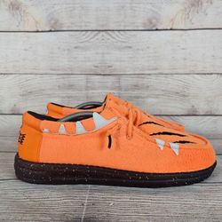 Hey Dude Wally Men’s Fuzzy Monster Feet Slip-on Shoes Orange/Black Size 10 NWOB