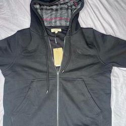 Black burberry hoodie M