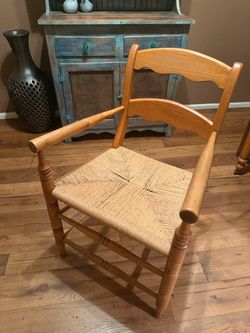Rush seat wood chair