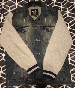 Denim jacket/ fleece sleeves / XXL