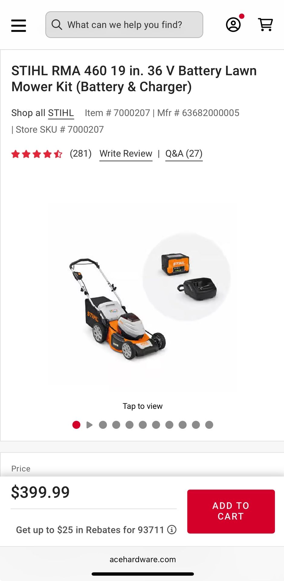 Stihl Lawnmower RMA 460
