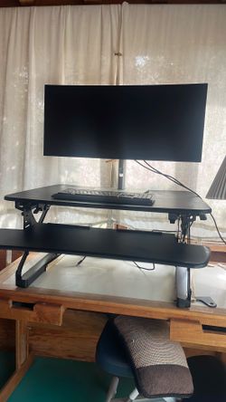 Work from home set up! Kneeling desk chair, monitor, printer, standing desk and more