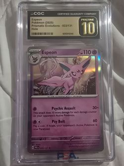 Espeon Holo CGC Pristine 10 Prismatic Evolutions 033/131