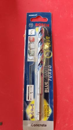 Bosch 3/8 in. x 4 in. x 6 in. Blue Granite Turbo Carbide Hammer Drill Bit for Concrete, Stone and Masonry Drilling