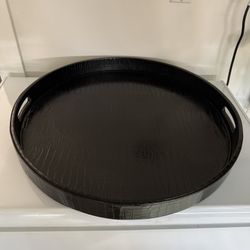 23” Round Serving/Table/Ottoman Tray Black 