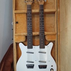 Danelectro 6/12 Doubleneck Electric Guitar - White Pearl