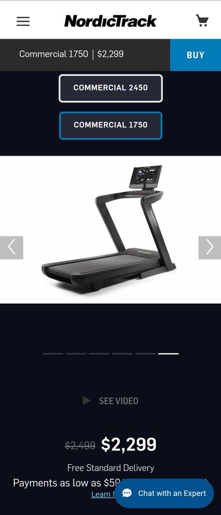 Commercial 1750 Norditrack Treadmill