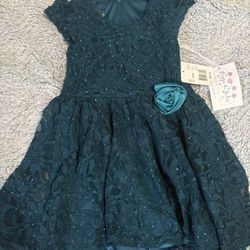 Beautiful toddler Pippa & Julie teal lace sequin dress 3T
