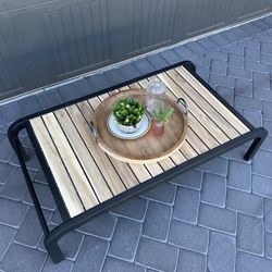 Newly Refinished Solid Wood Coffee Table – Modern Outdoor Style