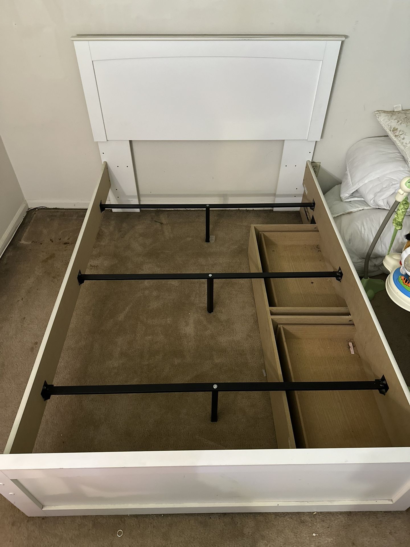 All White FULL SIZE Bed Frame 