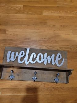 Welcome Sign / Coat Rack