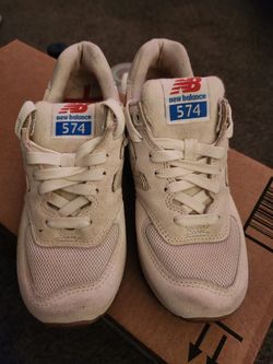 New Balance, Beige/Grey, Size 5Y 