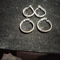 Silver Hoop Earrings 