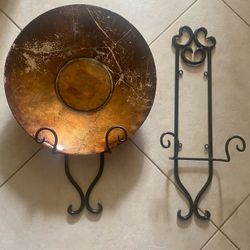 Bowls & Pair Of Plate Wall Hangers Or racks