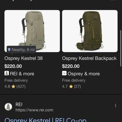 Kestrel 38l Hiking pack 