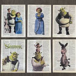 Shrek Themed Dictionary Prints - Set of 6