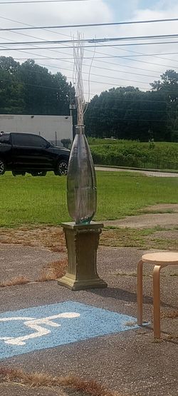 New 3ft recycled glass floor vase high quality masterpiece thick and elegant made in Spain