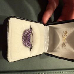 Belk & Co Sterling Silver Amethyst Band Ring 
