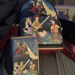 Black Cauldron Loungefly Backpack And Matching Wallet