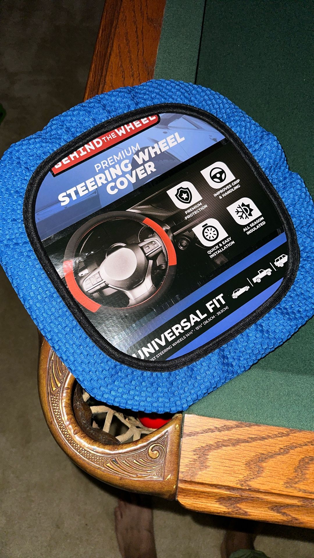 Universal Steering Wheel Cover (Blue &Red)