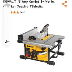 Dewalt 15Amp Corded 8 1-4 In Compact Jobs Jobsite Tablesaw